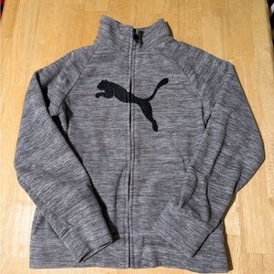 Puma Gray Full-Zip Kids Hoodie